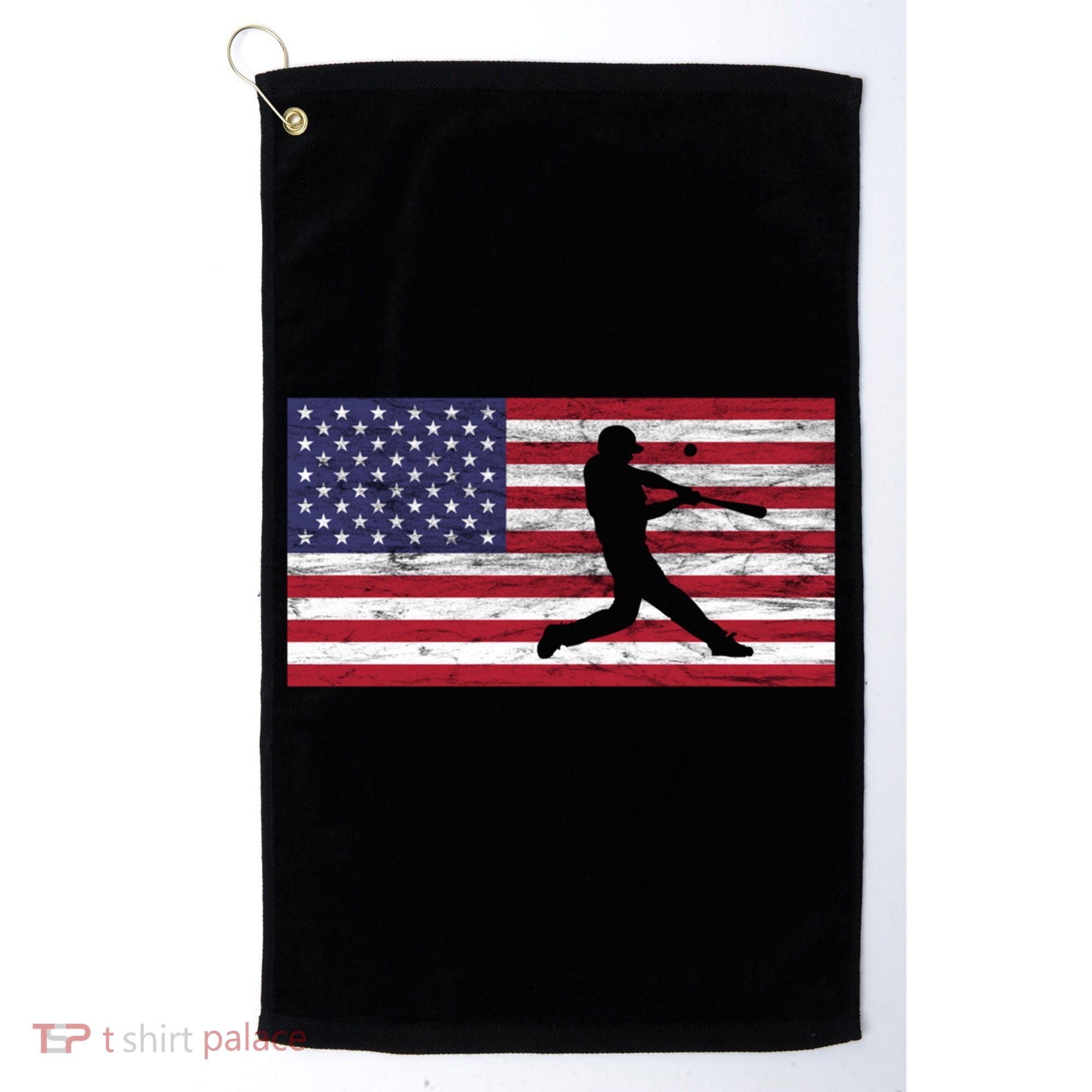 Baseball Team American Flag Usa Gift Golf Towel