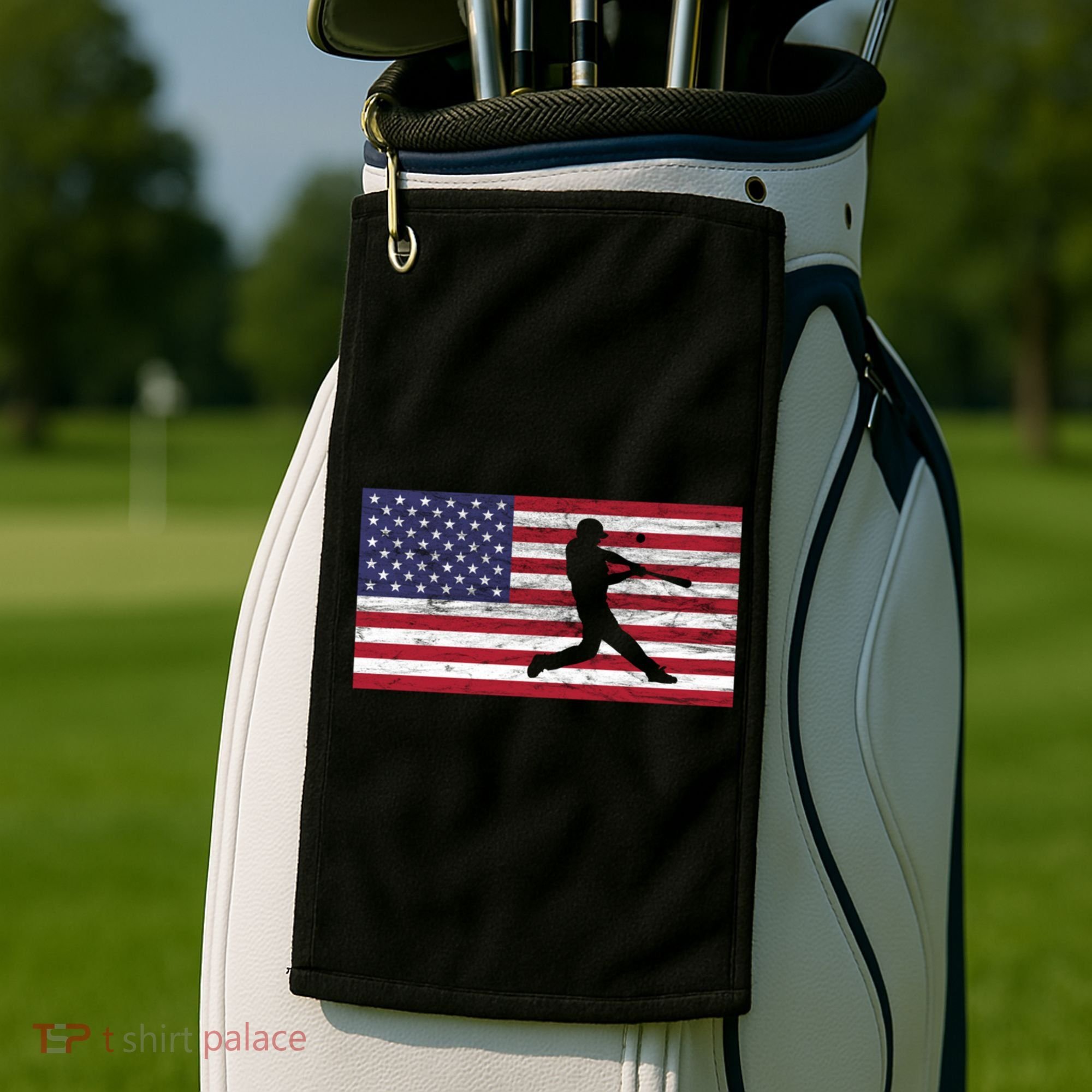 Baseball Team American Flag Usa Gift Golf Towel