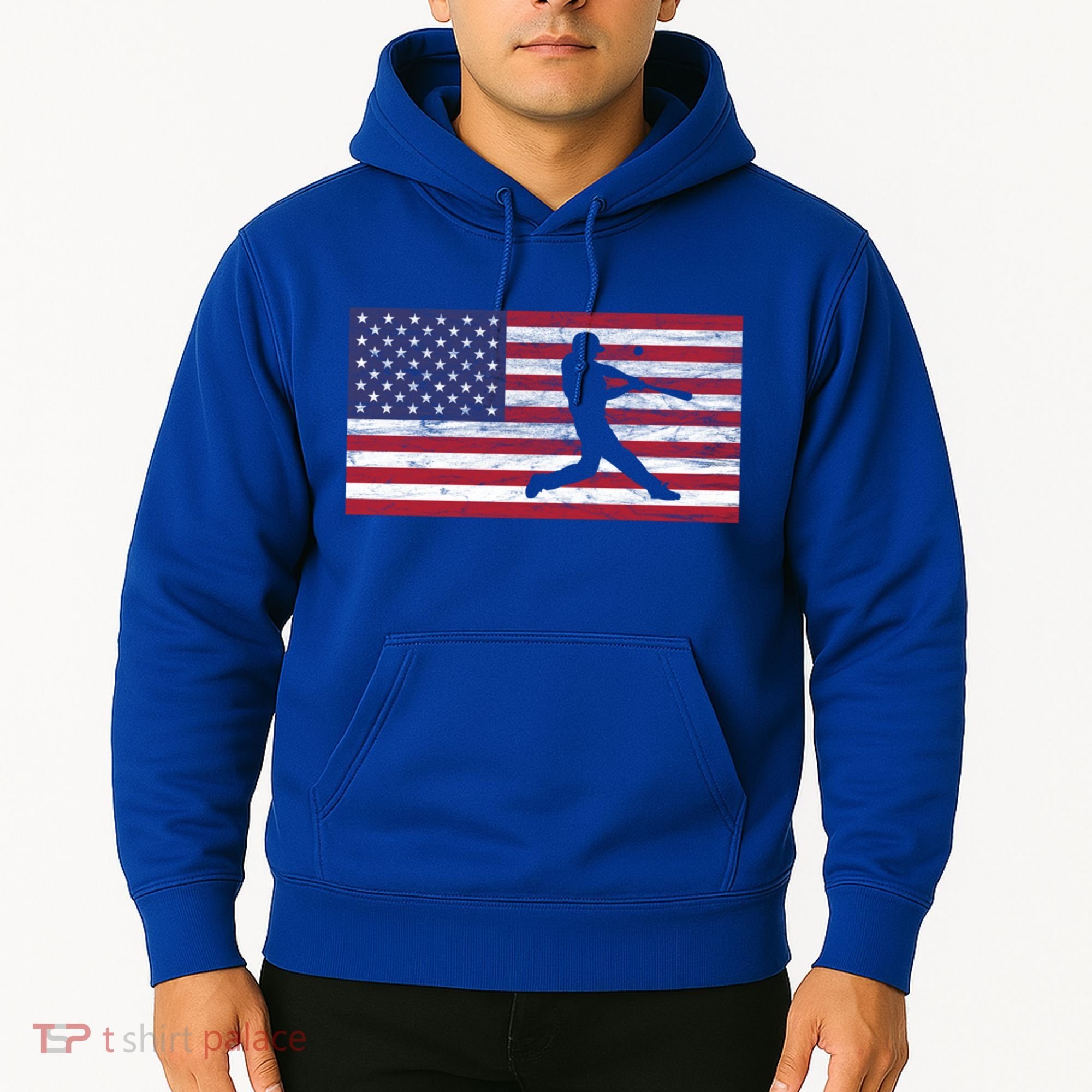 Baseball Team American Flag Usa Gift Hoodie