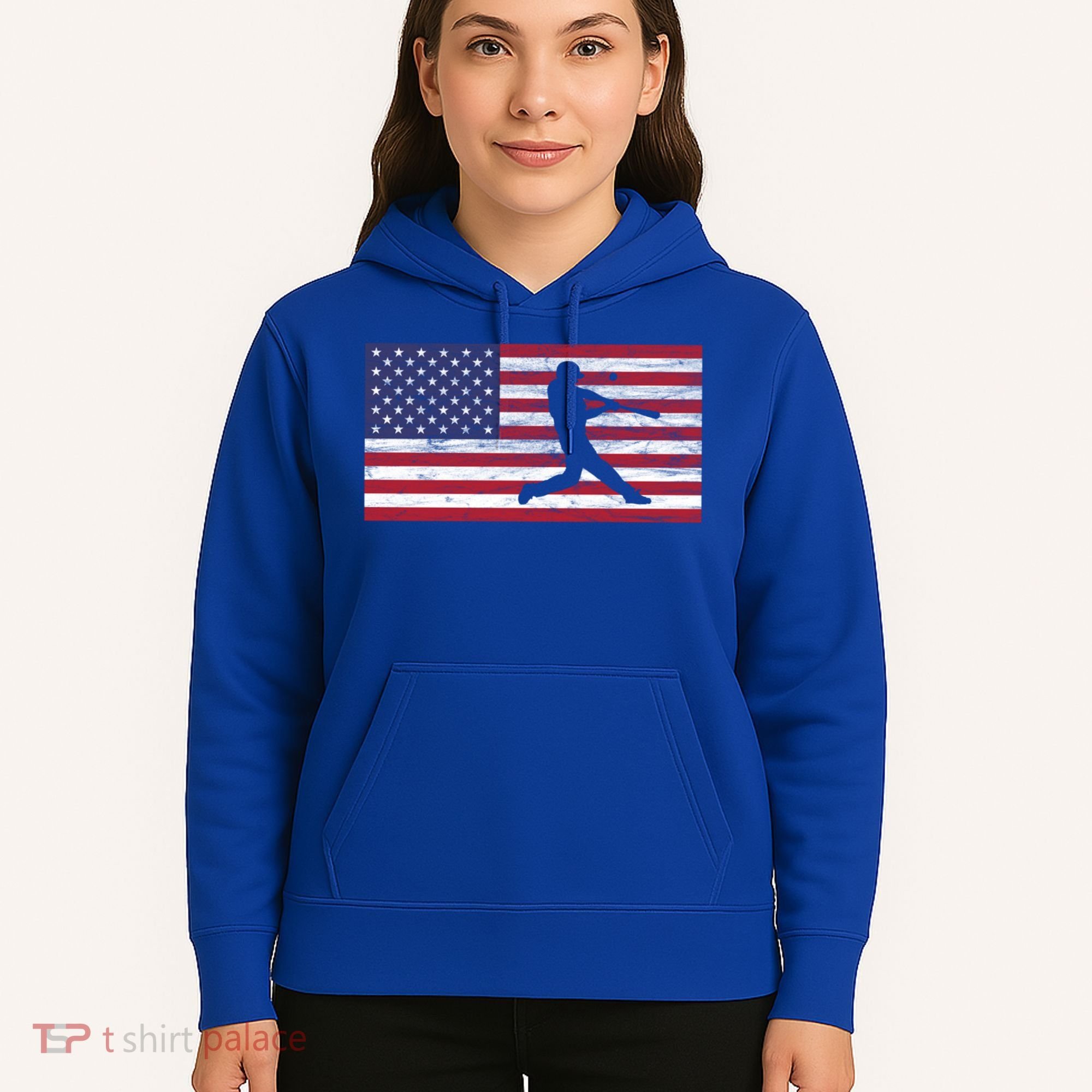 Baseball Team American Flag Usa Gift Hoodie