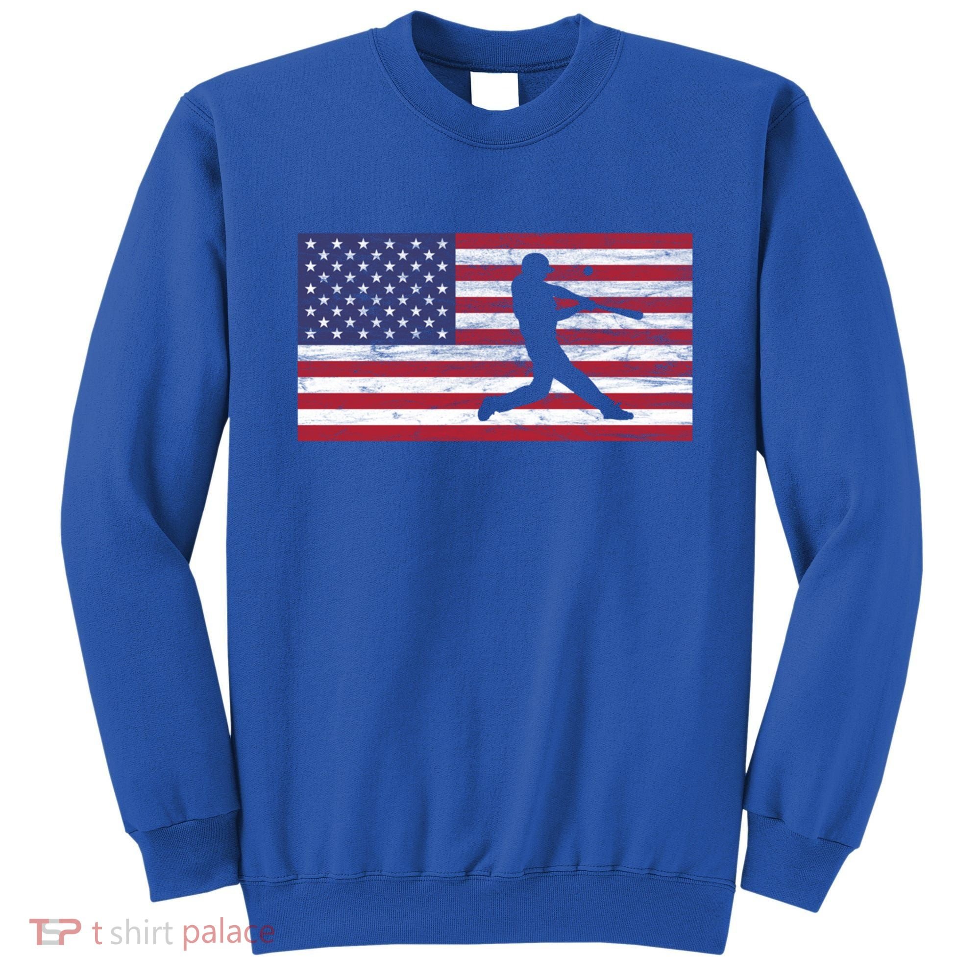 Baseball Team American Flag Usa Gift Sweatshirt
