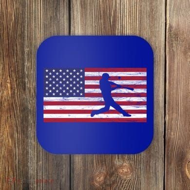 Baseball Team American Flag Usa Gift Coaster