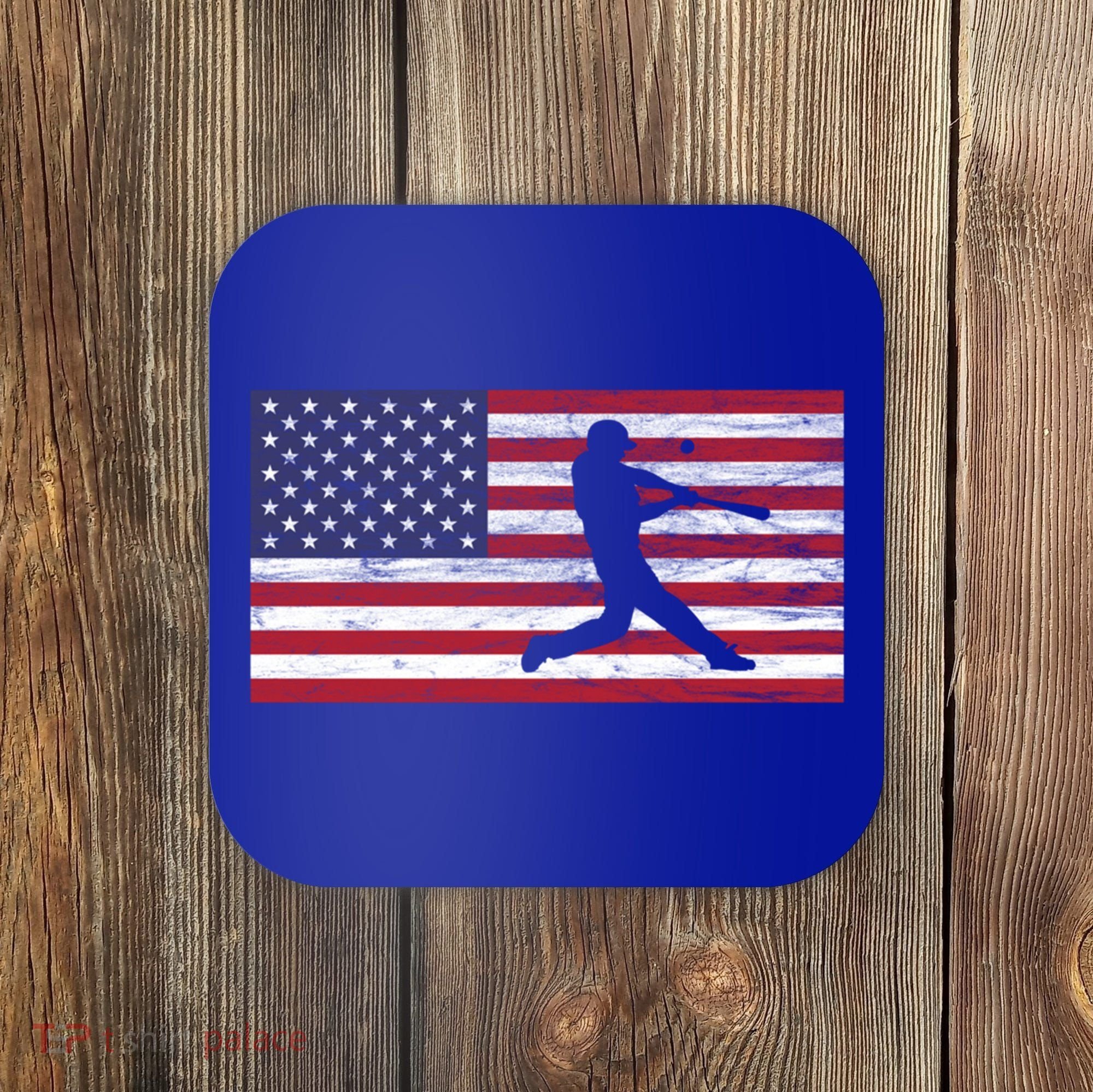 Baseball Team American Flag Usa Gift Coaster