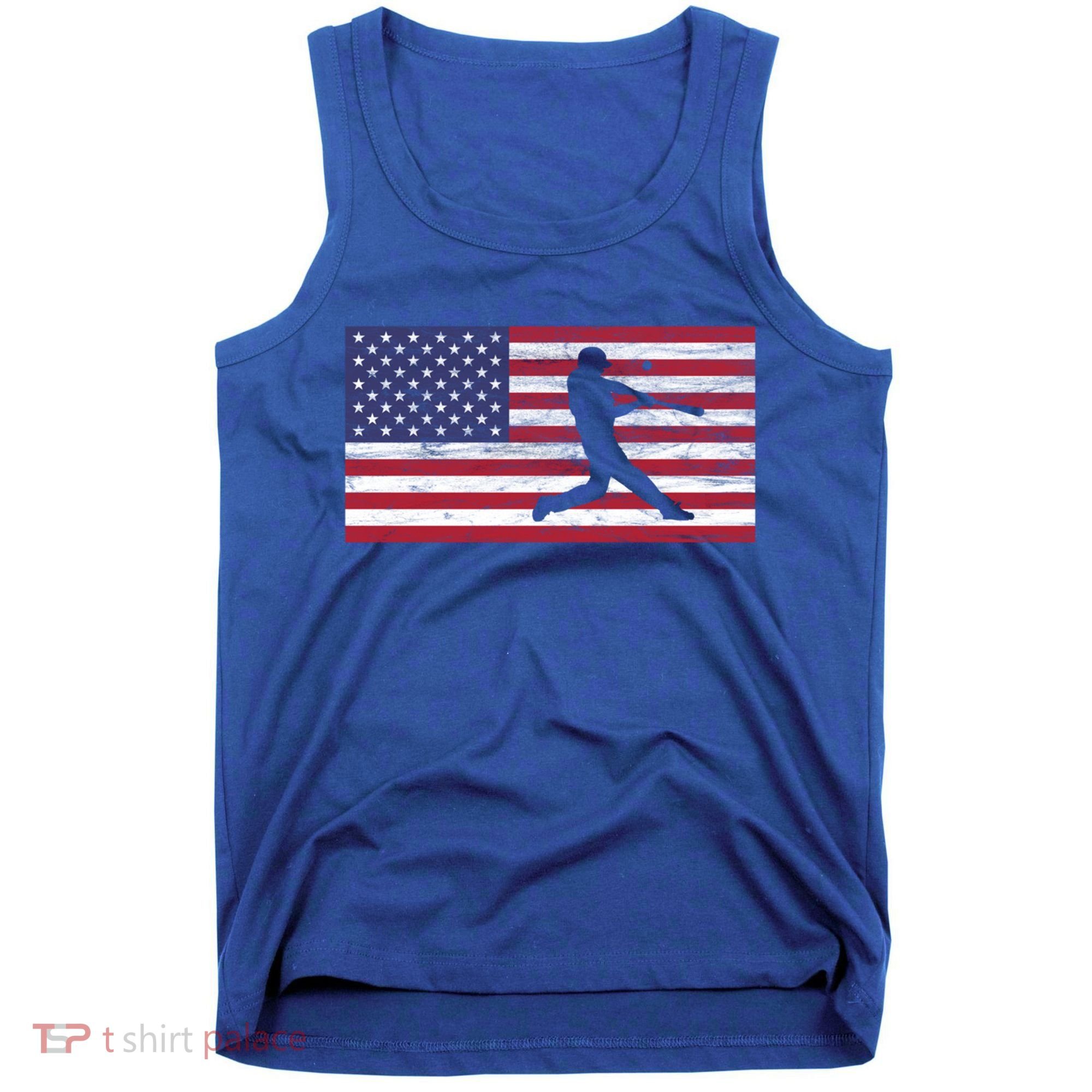 Baseball Team American Flag Usa Gift Tank Top