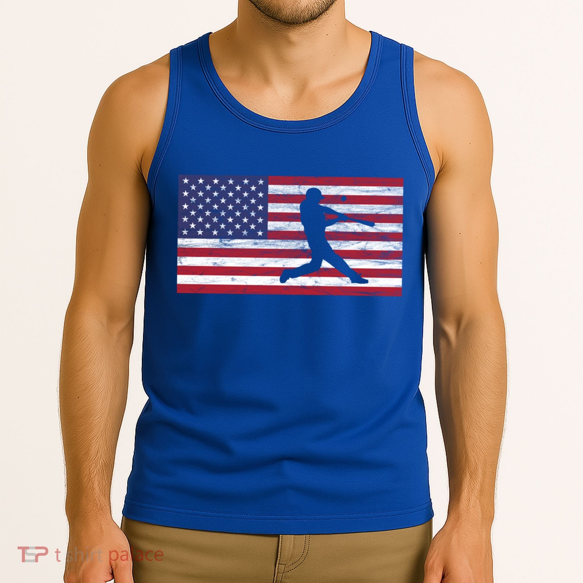 Baseball Team American Flag Usa Gift Tank Top