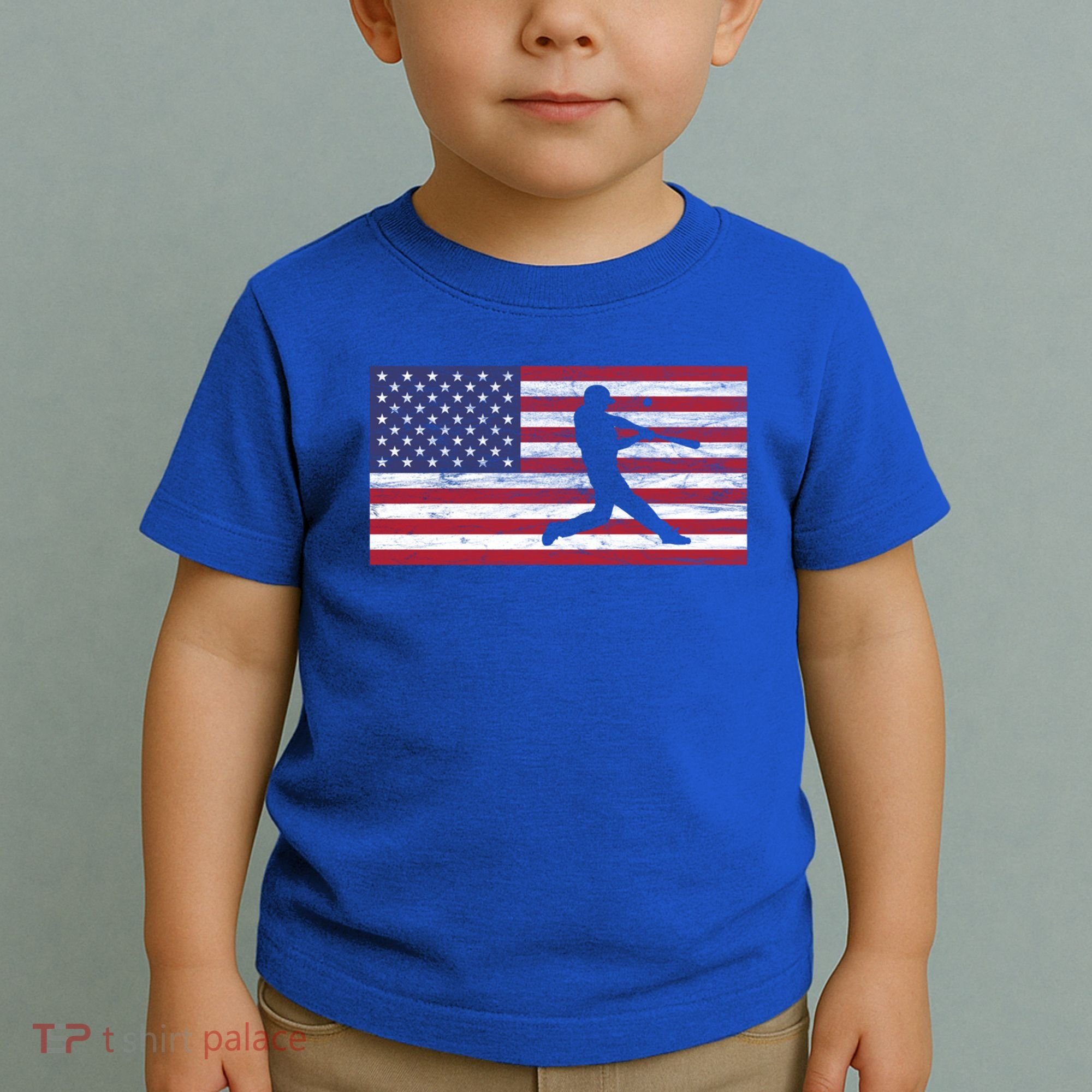 Baseball Team American Flag Usa Gift Toddler T-Shirt