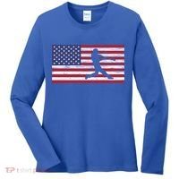 Baseball Team American Flag Usa Gift Women's Long Sleeve Shirt thumb 0