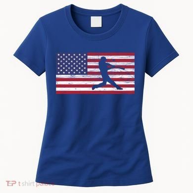 Baseball Team American Flag Usa Gift Women's T-Shirt