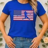 Baseball Team American Flag Usa Gift Women's T-Shirt thumb 2