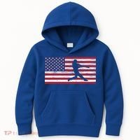 Baseball Team American Flag Usa Gift Kids Hoodie thumb 0