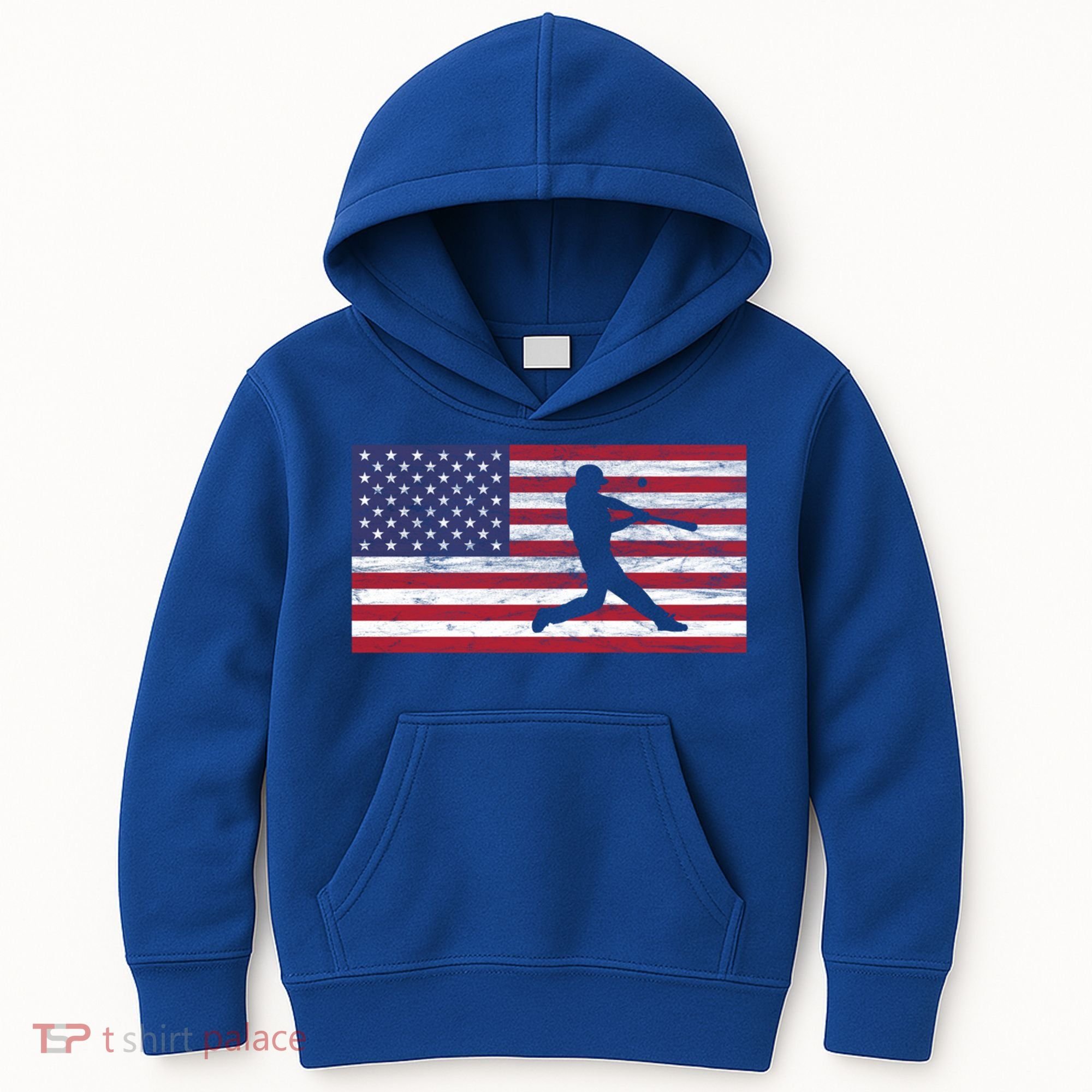 Baseball Team American Flag Usa Gift Kids Hoodie