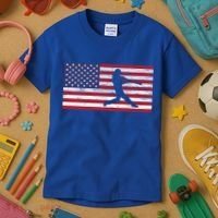Baseball Team American Flag Usa Gift Kids T-Shirt thumb 3