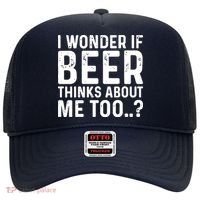 Beer Thinks About Me Graphic Novelty Sarcastic Adult Humor Hat thumb 0