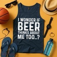 Beer Thinks About Me Graphic Novelty Sarcastic Adult Humor Tank Top thumb 4