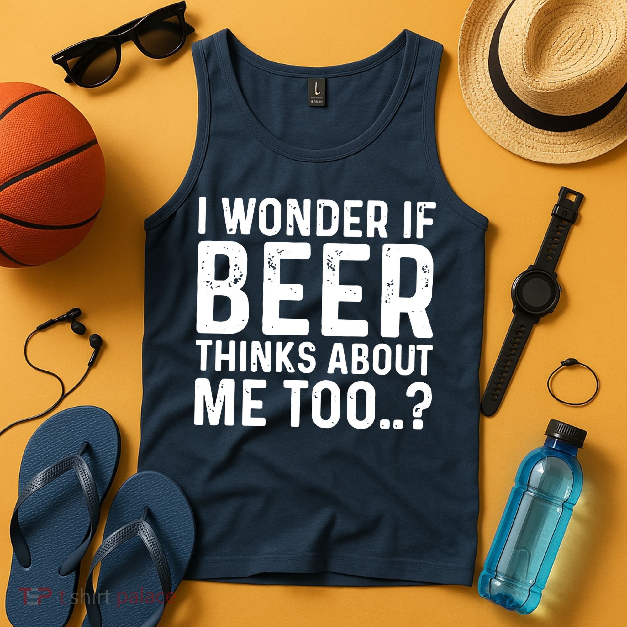 Beer Thinks About Me Graphic Novelty Sarcastic Adult Humor Tank Top