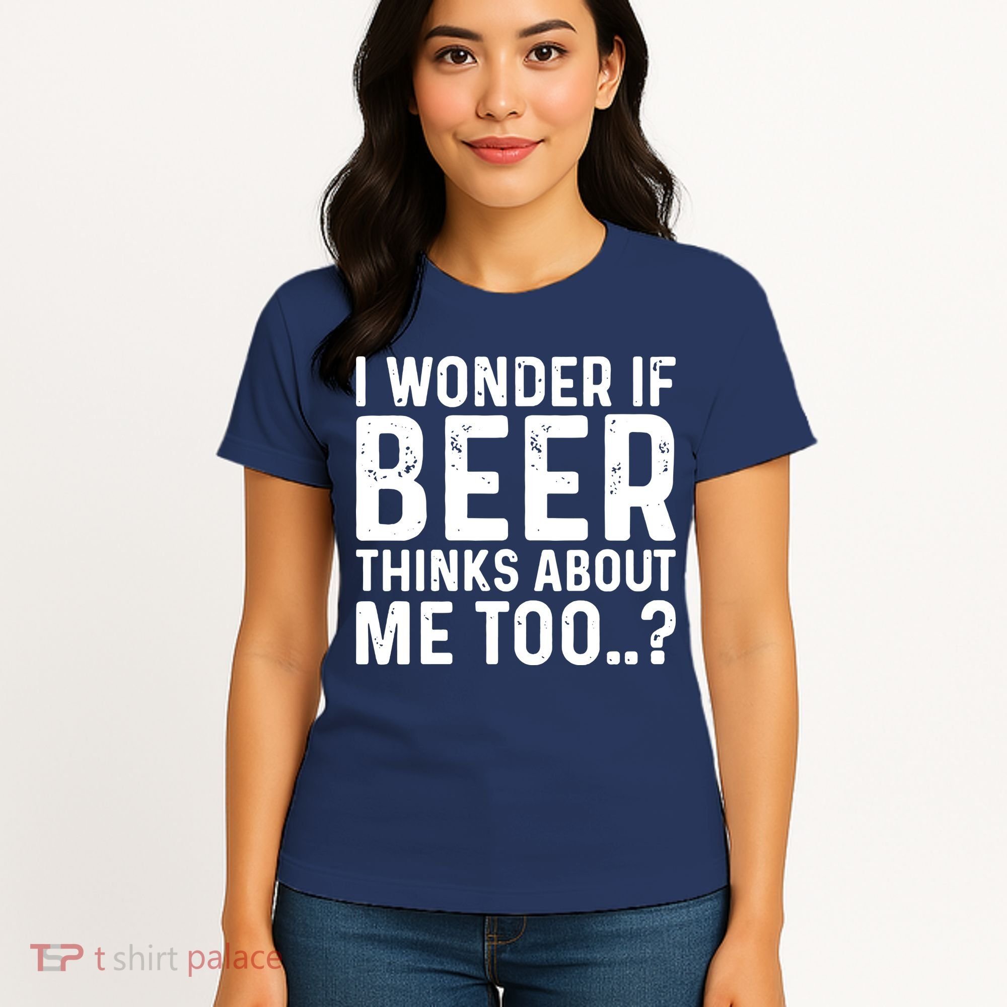 Beer Thinks About Me Graphic Novelty Sarcastic Adult Humor Women's T-Shirt