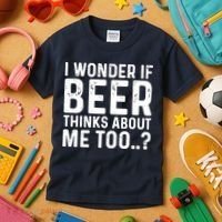 Beer Thinks About Me Graphic Novelty Sarcastic Adult Humor Kids T-Shirt thumb 3