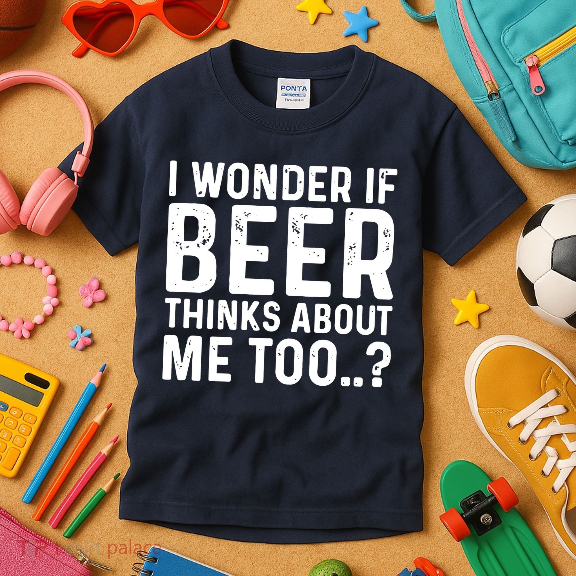 Beer Thinks About Me Graphic Novelty Sarcastic Adult Humor Kids T-Shirt
