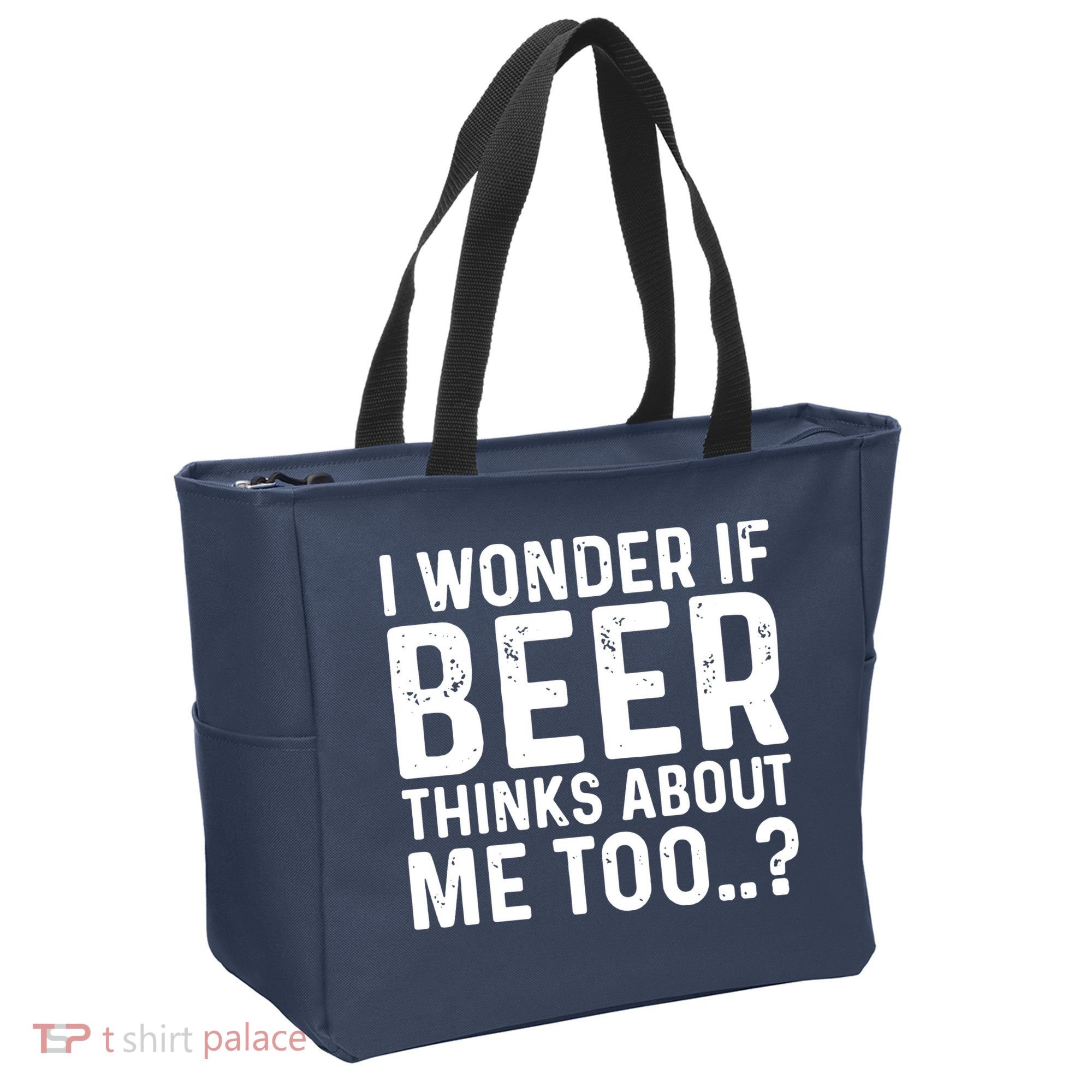 Beer Thinks About Me Graphic Novelty Sarcastic Adult Humor Tote Bag