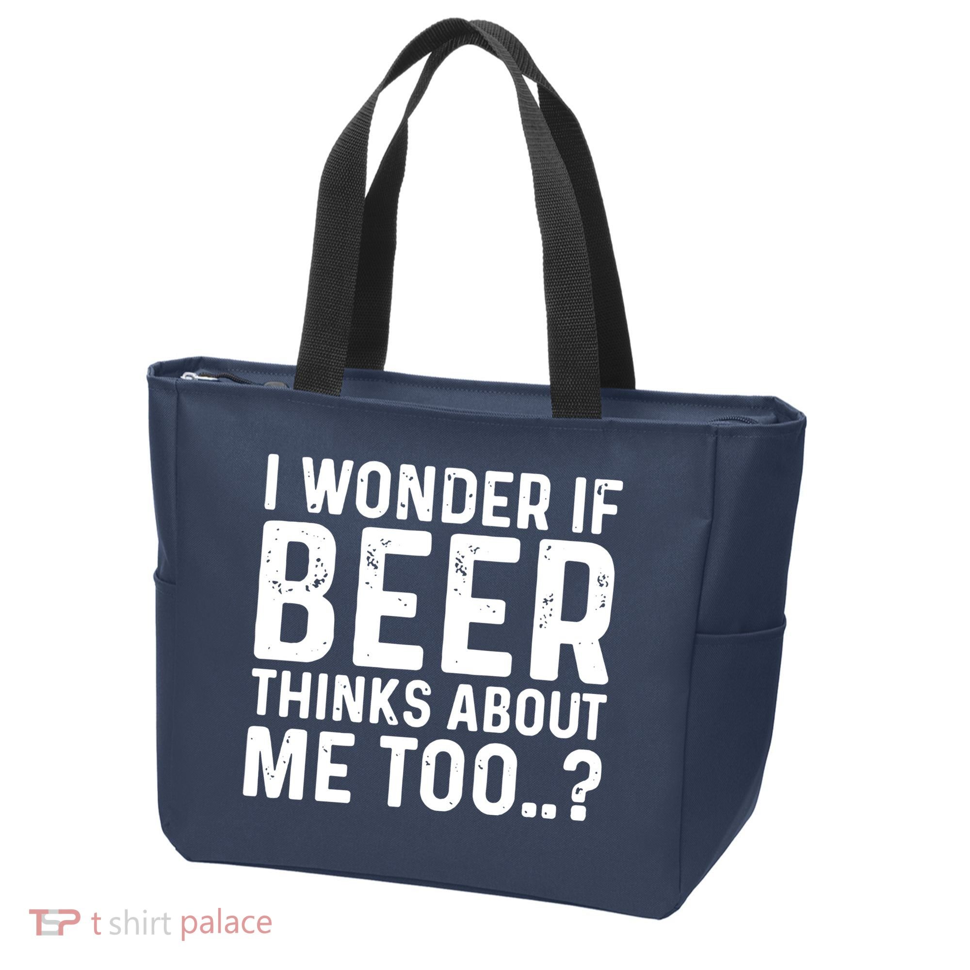 Beer Thinks About Me Graphic Novelty Sarcastic Adult Humor Tote Bag