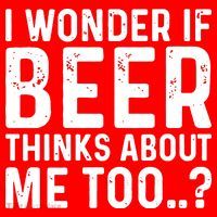 Beer Thinks About Me Graphic Novelty Sarcastic Adult Humor Santa Hat thumb 1