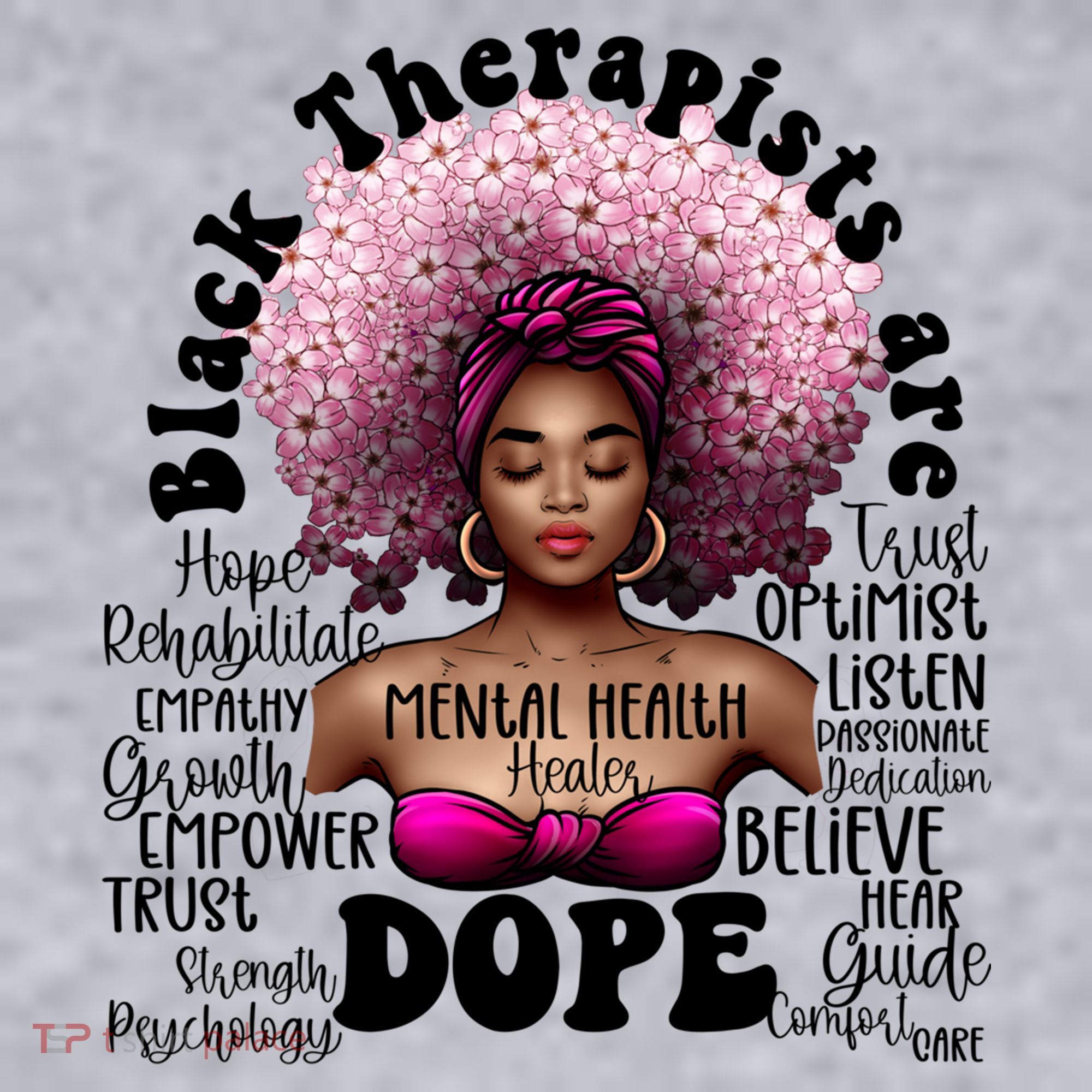 Black Therapists Are Dope Floral Afro Black Queen Cool Gift Women's Sweatshirt