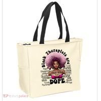 Black Therapists Are Dope Floral Afro Black Queen Cool Gift Tote Bag thumb 2