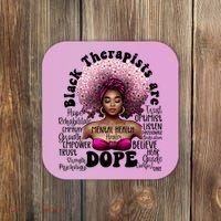 Black Therapists Are Dope Floral Afro Black Queen Cool Gift Coaster thumb 0