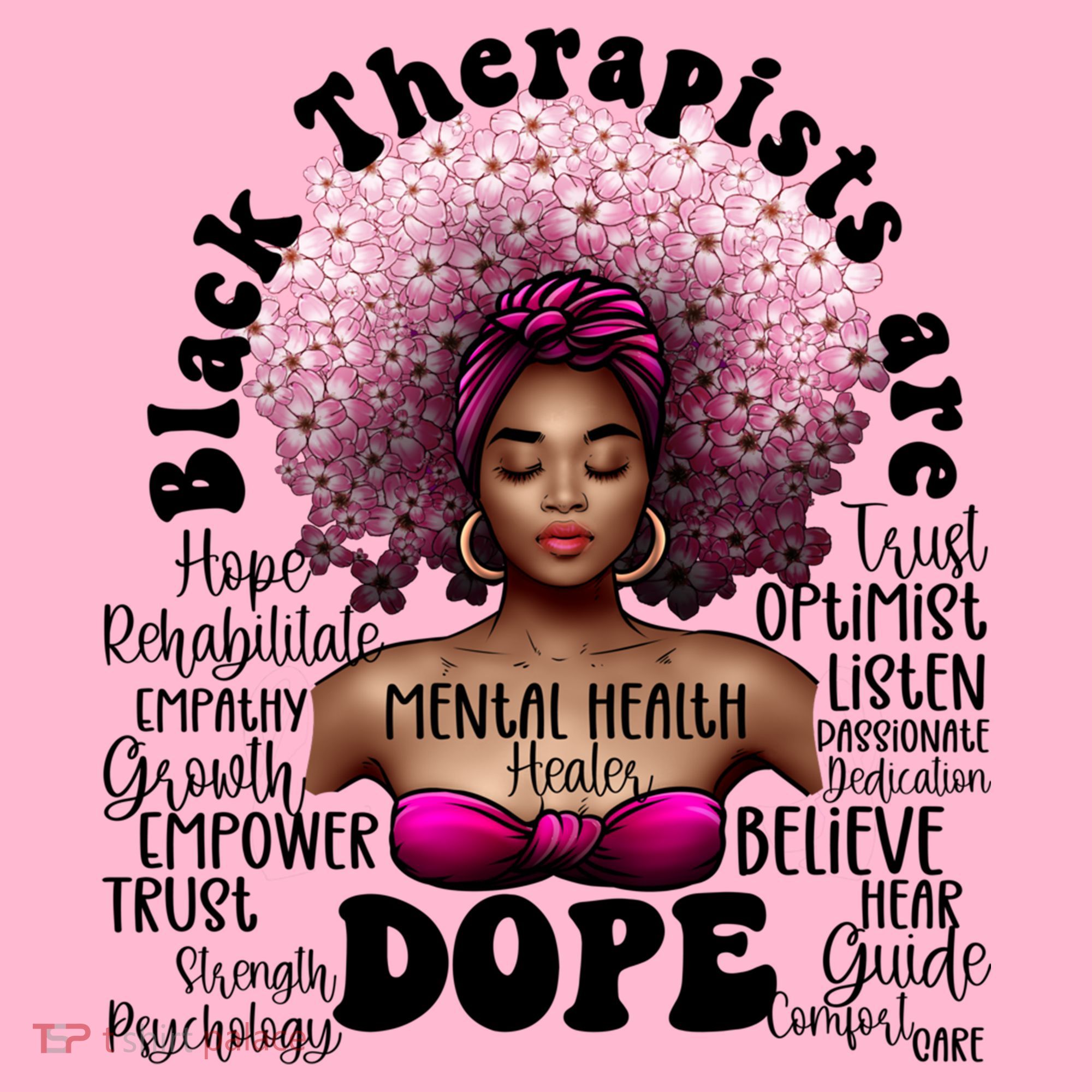Black Therapists Are Dope Floral Afro Black Queen Cool Gift Coaster