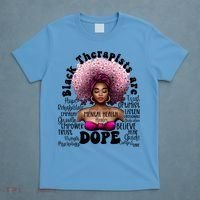 Black Therapists Are Dope Floral Afro Black Queen Cool Gift T-Shirt thumb 4