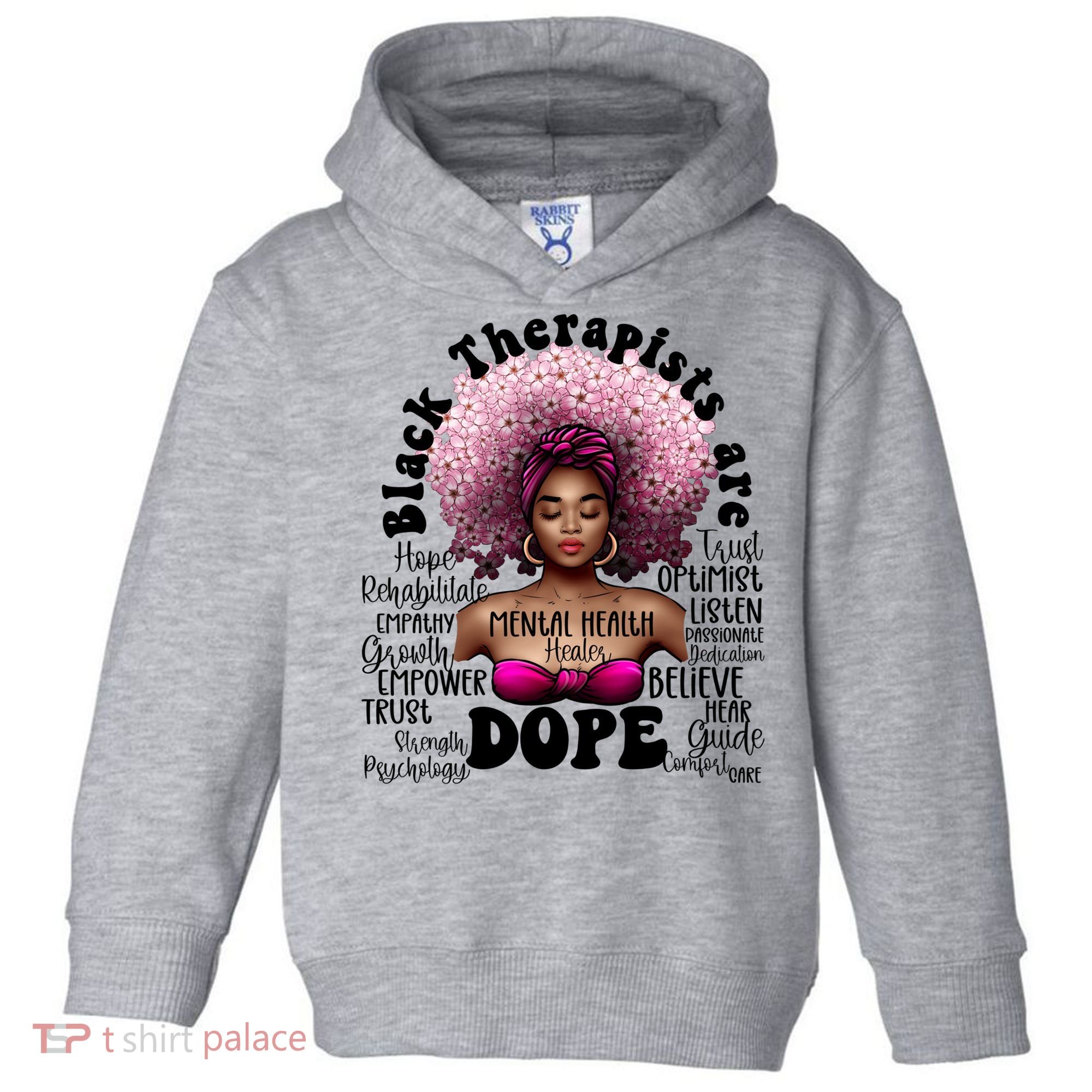 Black Therapists Are Dope Floral Afro Black Queen Cool Gift Toddler Hoodie