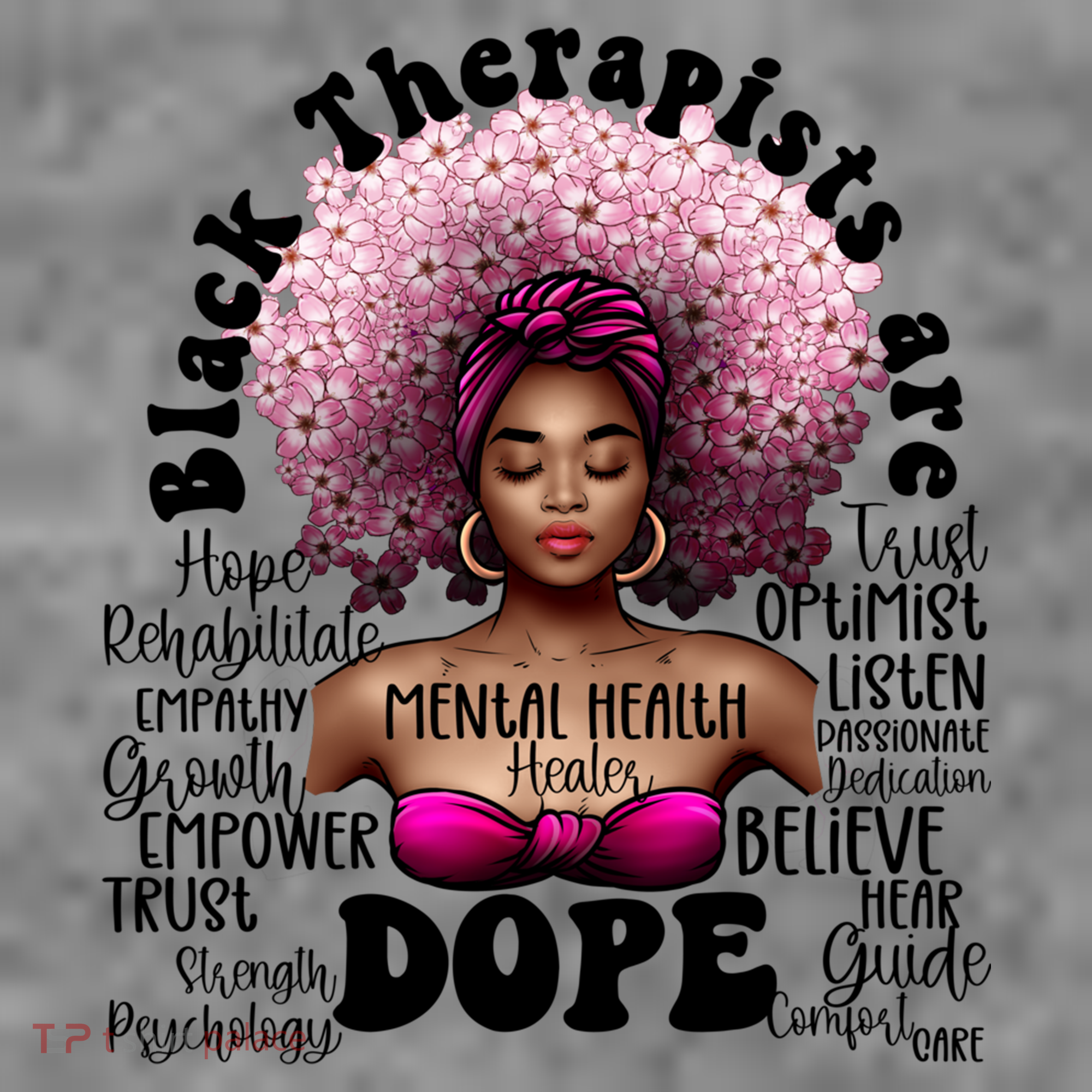 Black Therapists Are Dope Floral Afro Black Queen Cool Gift Toddler Hoodie