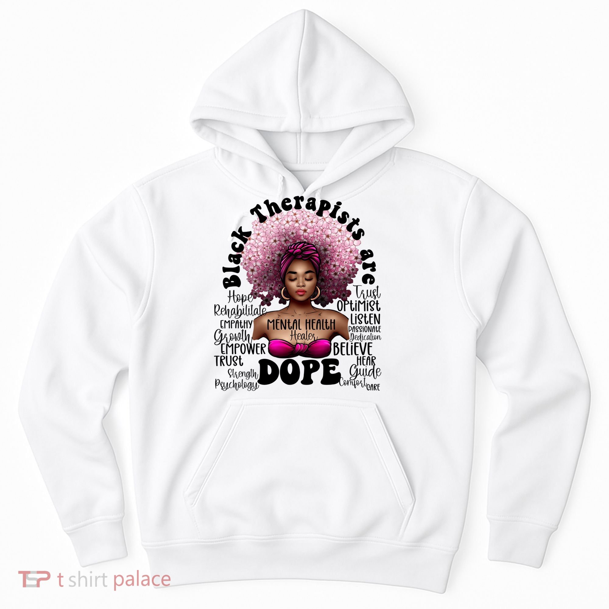 Black Therapists Are Dope Floral Afro Black Queen Cool Gift Hoodie