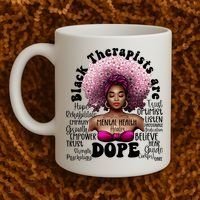 Black Therapists Are Dope Floral Afro Black Queen Cool Gift Coffee Mug thumb 2