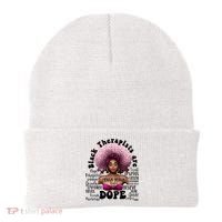 Black Therapists Are Dope Floral Afro Black Queen Cool Gift Beanie thumb 0