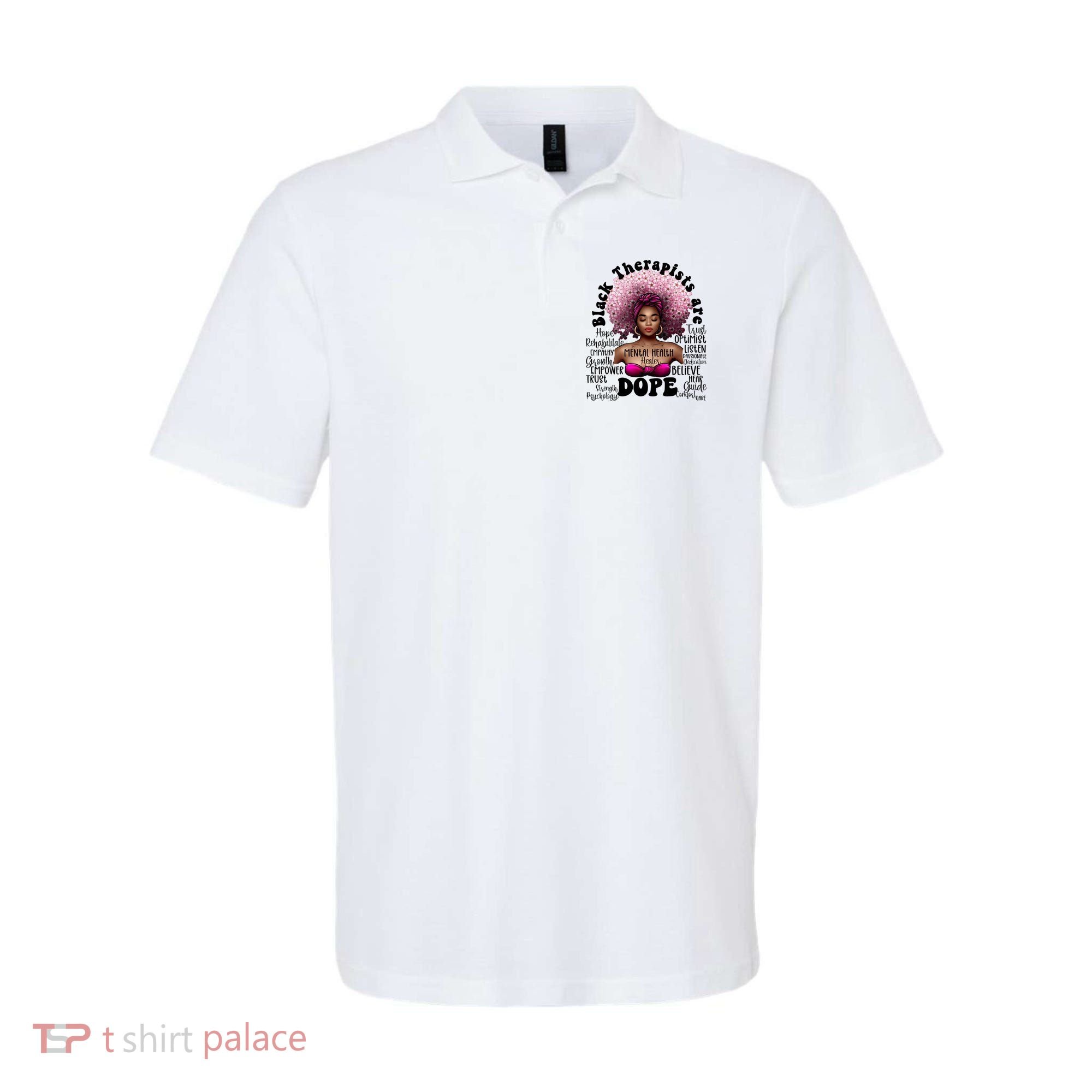 Black Therapists Are Dope Floral Afro Black Queen Cool Gift Polo