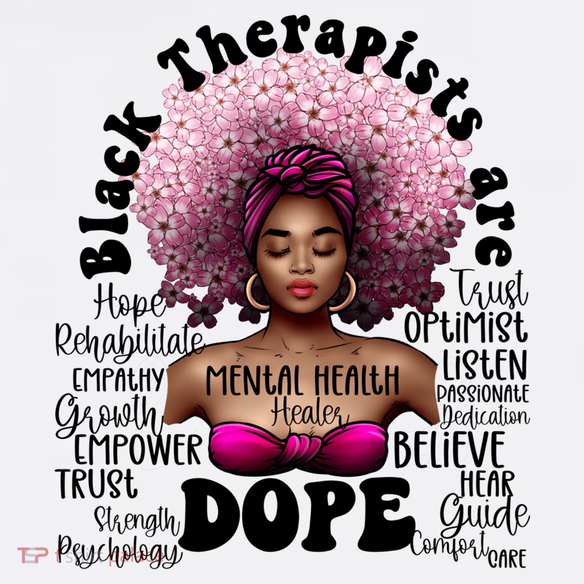 Black Therapists Are Dope Floral Afro Black Queen Cool Gift Women's Hoodie