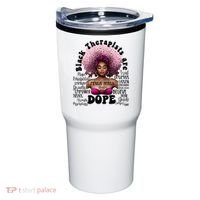 Black Therapists Are Dope Floral Afro Black Queen Cool Gift Tumbler thumb 0