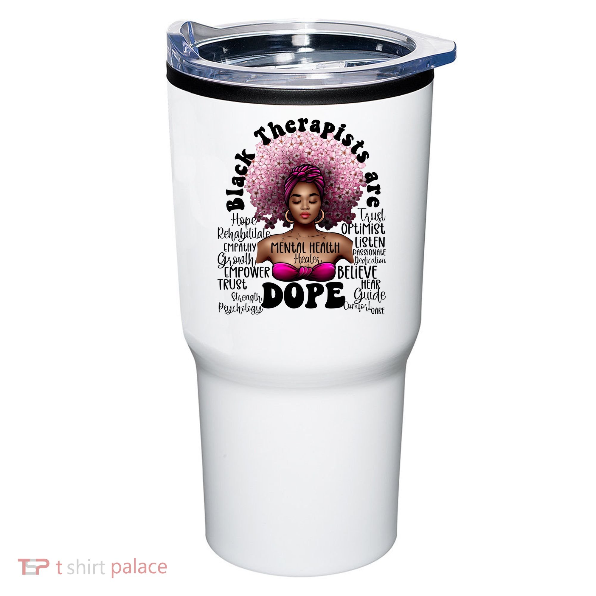 Black Therapists Are Dope Floral Afro Black Queen Cool Gift Tumbler