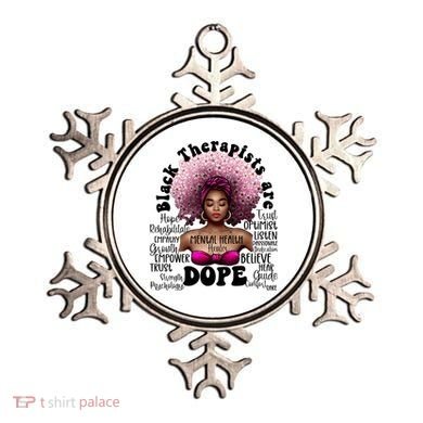 Black Therapists Are Dope Floral Afro Black Queen Cool Gift Ornament