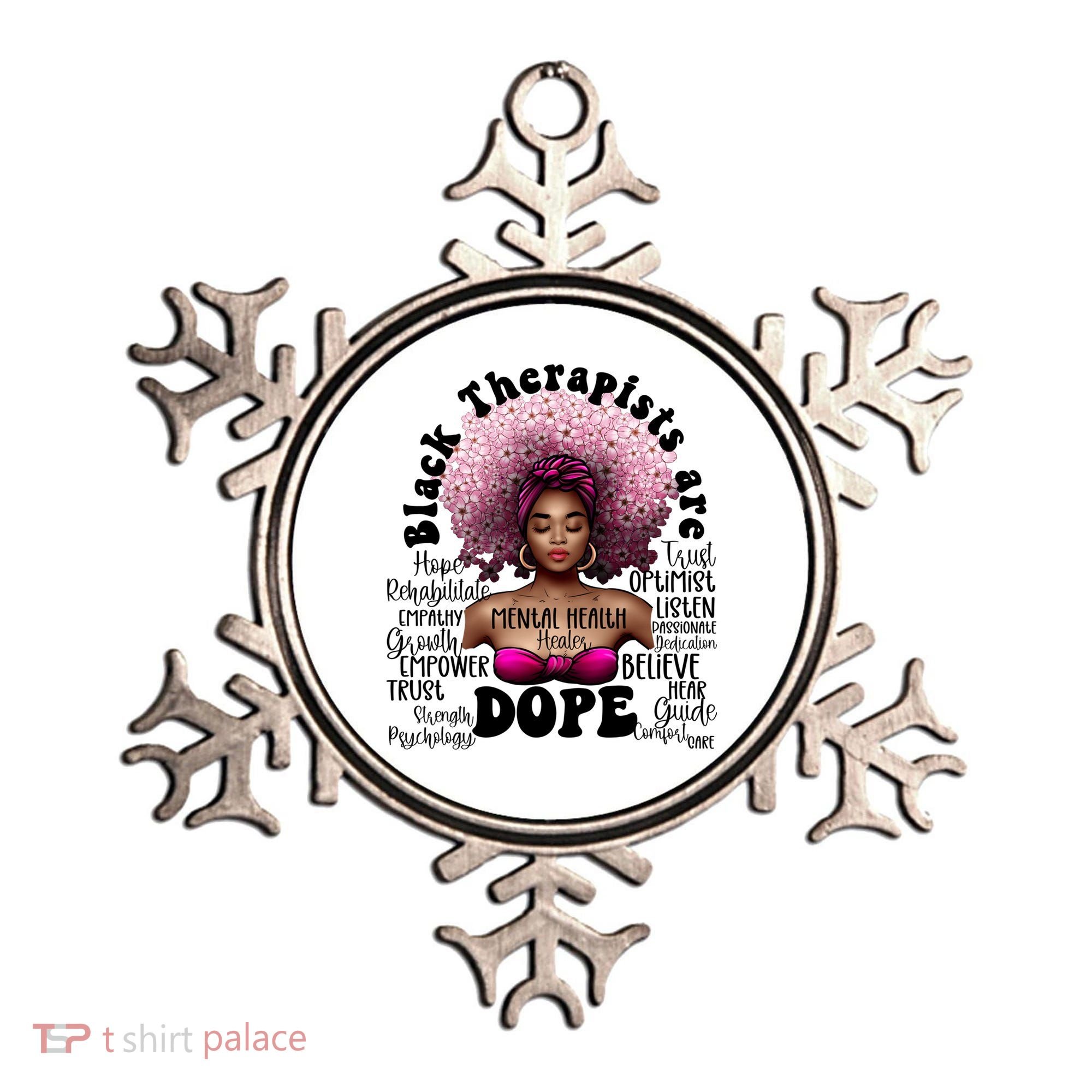 Black Therapists Are Dope Floral Afro Black Queen Cool Gift Ornament