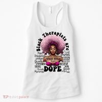 Black Therapists Are Dope Floral Afro Black Queen Cool Gift Women's Tank Top thumb 0