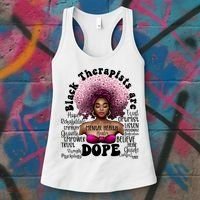 Black Therapists Are Dope Floral Afro Black Queen Cool Gift Women's Tank Top thumb 3