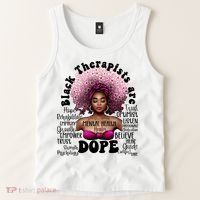 Black Therapists Are Dope Floral Afro Black Queen Cool Gift Tank Top thumb 2