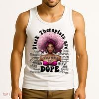Black Therapists Are Dope Floral Afro Black Queen Cool Gift Tank Top thumb 3
