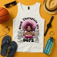 Black Therapists Are Dope Floral Afro Black Queen Cool Gift Tank Top thumb 4