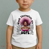 Black Therapists Are Dope Floral Afro Black Queen Cool Gift Toddler T-Shirt thumb 2