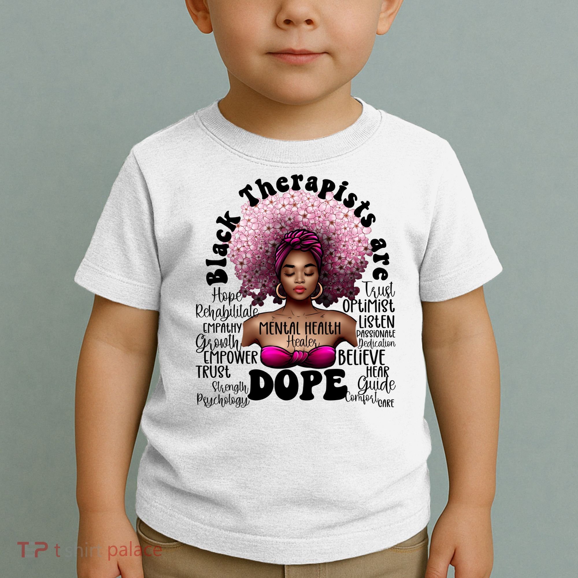 Black Therapists Are Dope Floral Afro Black Queen Cool Gift Toddler T-Shirt