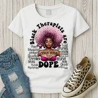 Black Therapists Are Dope Floral Afro Black Queen Cool Gift Women's T-Shirt thumb 3