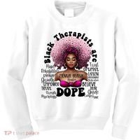 Black Therapists Are Dope Floral Afro Black Queen Cool Gift Kids Sweatshirt thumb 0